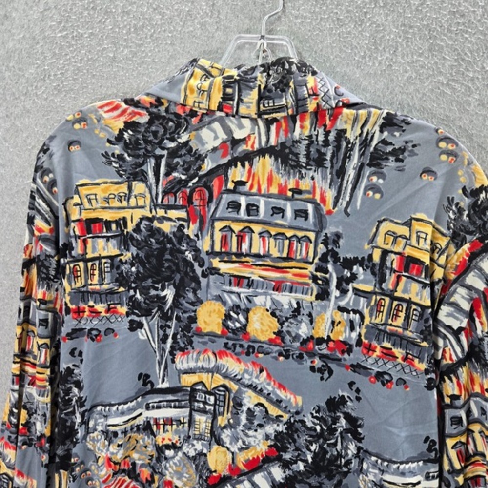 VINTAGE Kings Road Sears Men Button Up Shirt Large Gray Town City 60s 70s - Picture 6 of 11